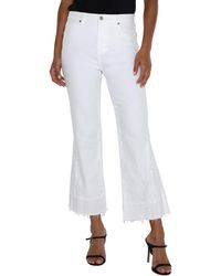 Liverpool Los Angeles - Hannah Frayed High Waist Crop Flare Jeans - Lyst