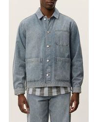 Les Deux - Layton Washed Denim Overshirt - Lyst