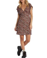 Billabong - Bright Skies Button Front Crepe Minidress - Lyst