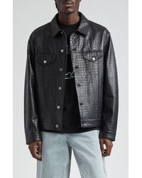Noon Goons - bragging Rights Croc Embossed Leather Jacket - Lyst