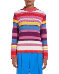 Weekend by Maxmara - Kabir Multicolor Stripe Cotton Blend Sweater - Lyst