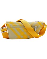 Burberry - Shield Check Faux Leather Crossbody Bag - Lyst