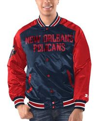 Starter - New Orleans Pelicans Renegade Satin Full-Snap Varsity Jacket - Lyst