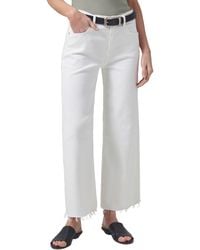 Citizens of Humanity - Lyra Raw Hem Ankle Wide Leg Jeans - Lyst