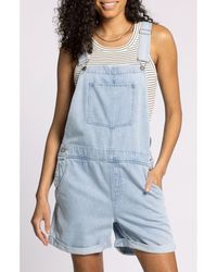 Thread & Supply - Connor Short Denim Overalls - Lyst