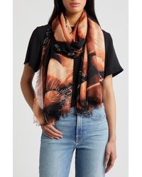 Nordstrom - Eyelash Trim Print Cashmere & Silk Wrap - Lyst