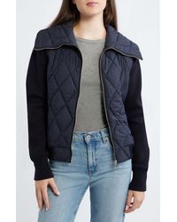Bernardo - Mixed Media Knit & Quilted Jacket - Lyst
