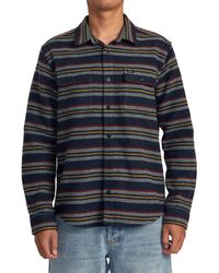 RVCA - Blanket Stripe Button-up Overshirt - Lyst
