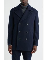 Hart Schaffner Marx - Everett Wool Blend Twill Peacoat - Lyst