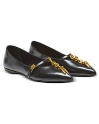 Balmain - Shiny Lambskin Sync Ballet Flats - Lyst