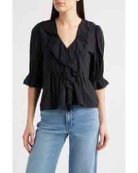 Madewell - Ruffled Puff-Sleeve Top - Lyst