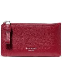 Kate Spade - Loop Pebbled Leather Card Case - Lyst