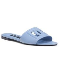 Dolce & Gabbana - Bianca Interlock Slide Sandal - Lyst