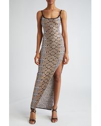 Balmain - Sequin Embellished Python Jacquard Maxi Dress - Lyst