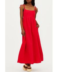 Beach Riot - Valory Tie Strap Cotton & Linen Cover-Up Maxi Dress - Lyst