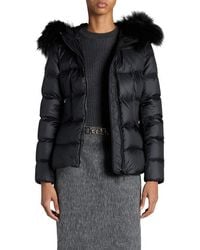Moncler - Boed Down Puffer Jacket With Genuine Shearling Trim - Lyst