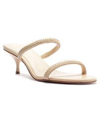 SCHUTZ SHOES - Taliah Woven Strap Kitten Heel Slide Sandal - Lyst