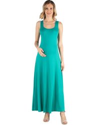 24seven Comfort Apparel - Maternity Slim Fit A-Line Sleeveless Maxi Dress - Lyst