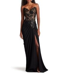 Tadashi Shoji - Sequin Embroidered Strapless Gown - Lyst
