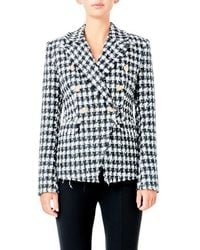 Endless Rose - Check Tweed Double Breasted Blazer - Lyst