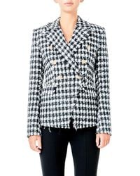 Endless Rose - Check Tweed Double Breasted Blazer - Lyst