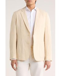 Percival - Tailored Fit Solid Linen Blazer - Lyst