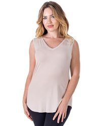 24seven Comfort Apparel - Petites V-Neck Tunic Tank Top With Round Hemline - Lyst