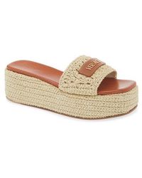 Versace - Espadrille Platform Slide Sandal - Lyst