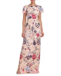 JS Collections - Magnolia Floral Embroidery Gown - Lyst