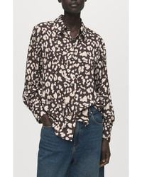 Mango - Dot Print Button-Up Shirt - Lyst