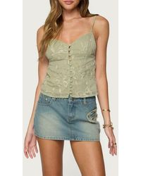 Edikted - Embroidered Button-Up Camisole - Lyst
