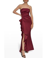 Donna Karan - Strapless Ruffle Dress - Lyst