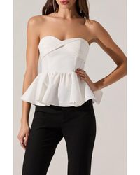 Astr - Melia Strapless Peplum Top - Lyst