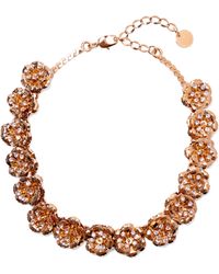 Carolina Herrera - Crystal Embellished Flower Collar Necklace - Lyst