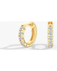 Everlee - Mini Round Lab Diamond Huggie Earrings - Lyst