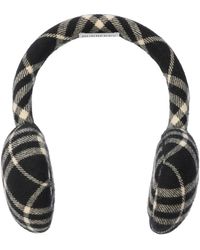 Burberry - Check Wool Cashmere Earmuffs - Lyst