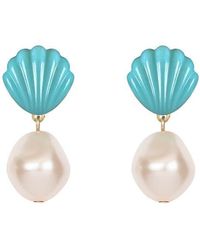 Jennifer Behr - Nori Shell & Faux Pearl Drop Earrings - Lyst