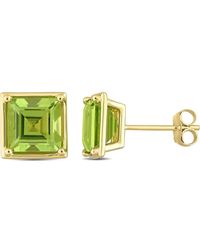 Julianna B - Peridot Square Stud Earrings 14K - Lyst