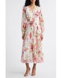 EVER NEW - Saskia Long Sleeve Faux Wrap Dress - Lyst