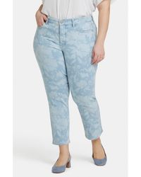 NYDJ - Marilyn Floral Crop Straight Leg Jeans - Lyst