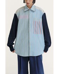 De Loreta - Palmar Long Sleeve Button-Up Cotton Shirt - Lyst