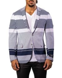 Maceoo - Stripe Unconstructed Knit Blazer - Lyst