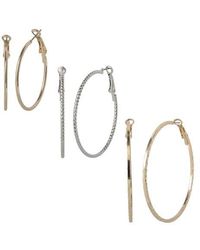 Jessica Simpson - Mixed Metal Hoop Earring Set - Lyst