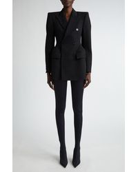 Balenciaga - Hourglass Textured Dot Double Breasted Wool Blazer - Lyst