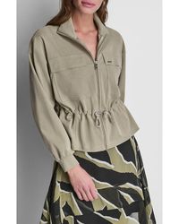 DKNY - Arid Cotton Blend Piqué Jacket - Lyst