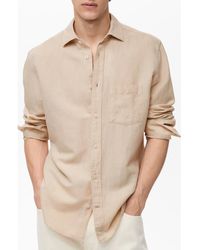 Mango - Classic Fit Linen & Cotton Button-Up Shirt - Lyst