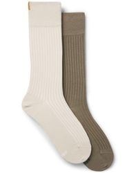 BOSS - Assorted 2-Pack Solid Cotton Blend Dress Socks - Lyst