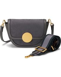 orYANY - Lottie Suede & Leather Crossbody Saddle Bag - Lyst