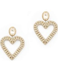 Deepa Gurnani - Calluna Crystal & Beaded Heart Drop Earrings - Lyst
