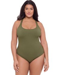 S3 - Ribbed Scoopneck Crossback One Piece Swimsuit - Lyst